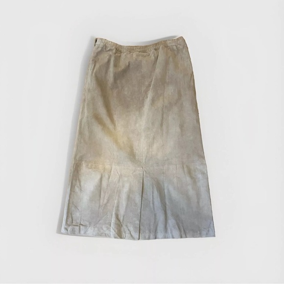 Jessica Holbrook QVC 100% Suede Leather Maxi Skirt Light Tan Plus Size 18W NWT - Picture 2 of 10